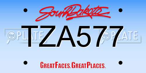 TZA577 South Dakota License Plate