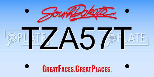 TZA57T South Dakota License Plate