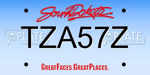 TZA57Z South Dakota License Plate