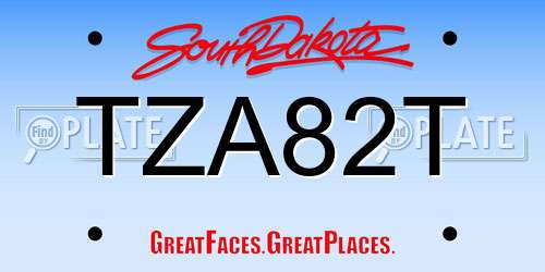 TZA82T South Dakota License Plate