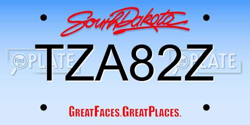 TZA82Z South Dakota License Plate