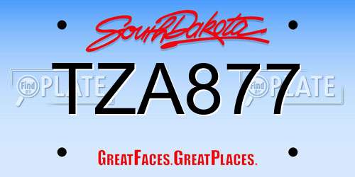 TZA877 South Dakota License Plate
