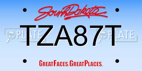 TZA87T South Dakota License Plate