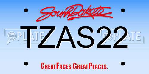 TZAS22 South Dakota License Plate