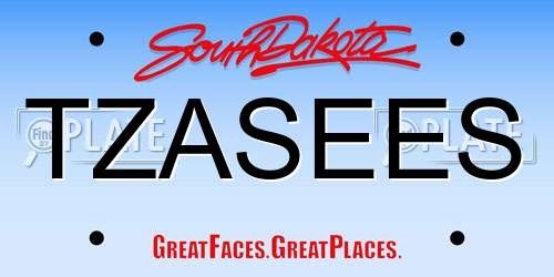 TZASEES South Dakota License Plate