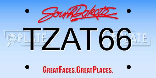 TZAT66 South Dakota License Plate