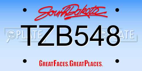 TZB548 South Dakota License Plate