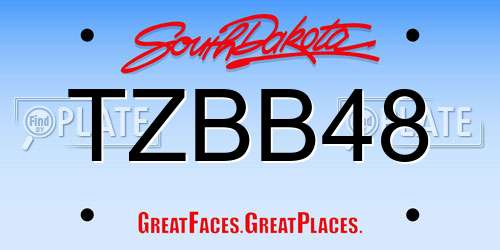 TZBB48 South Dakota License Plate