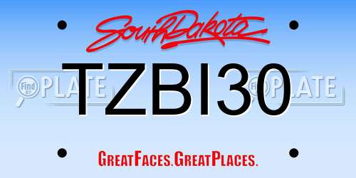 TZBI30 South Dakota License Plate