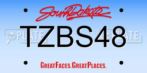 TZBS48 South Dakota License Plate