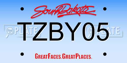 TZBY05 South Dakota License Plate