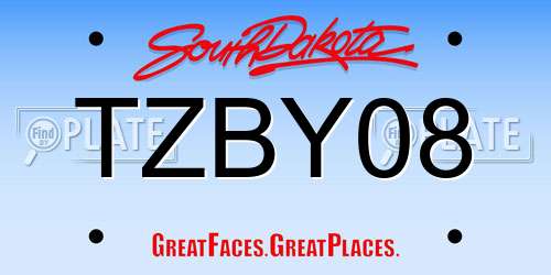 TZBY08 South Dakota License Plate