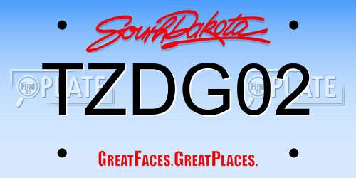 TZDG02 South Dakota License Plate