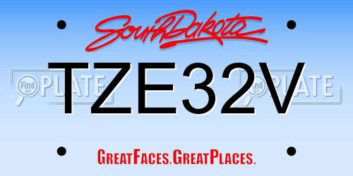 TZE32V South Dakota License Plate