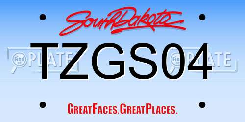 TZGS04 South Dakota License Plate