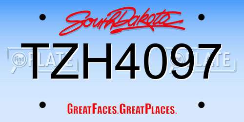 TZH4097 South Dakota License Plate