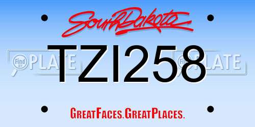 TZI258 South Dakota License Plate