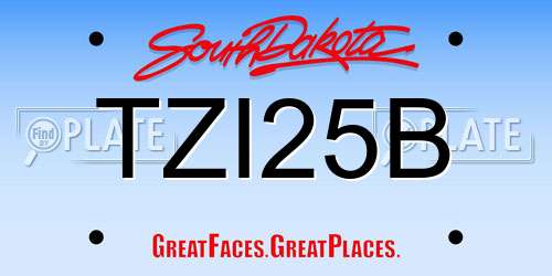 TZI25B South Dakota License Plate