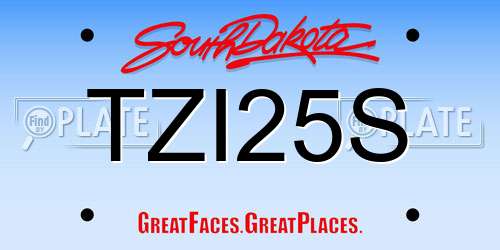 TZI25S South Dakota License Plate