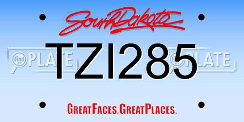 TZI285 South Dakota License Plate