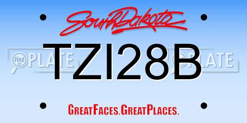 TZI28B South Dakota License Plate