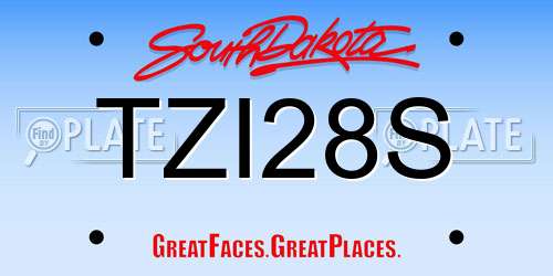 TZI28S South Dakota License Plate