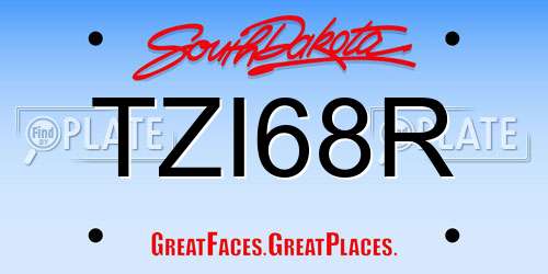 TZI68R South Dakota License Plate