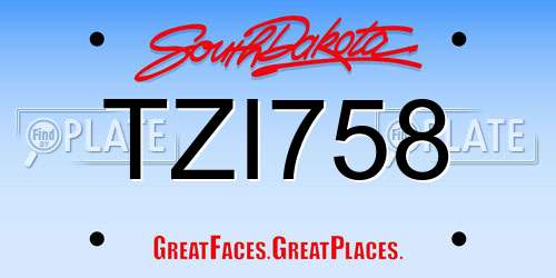 TZI758 South Dakota License Plate