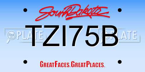 TZI75B South Dakota License Plate