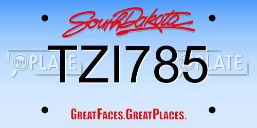 TZI785 South Dakota License Plate