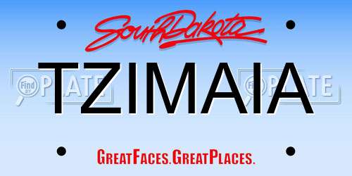 TZIMAIA South Dakota License Plate