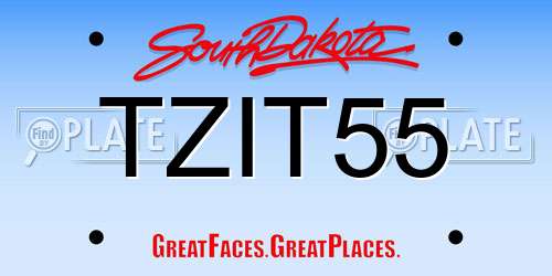 TZIT55 South Dakota License Plate