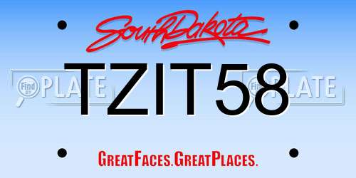TZIT58 South Dakota License Plate