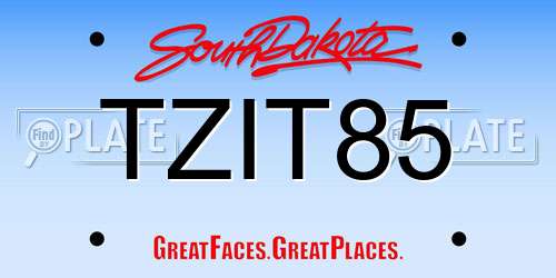 TZIT85 South Dakota License Plate