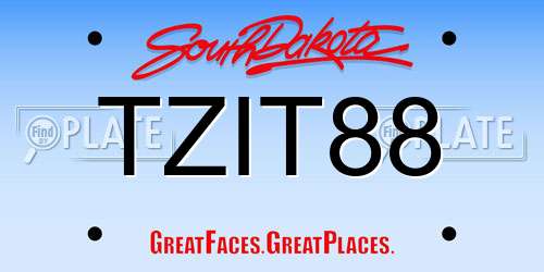 TZIT88 South Dakota License Plate
