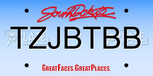 TZJBTBB South Dakota License Plate