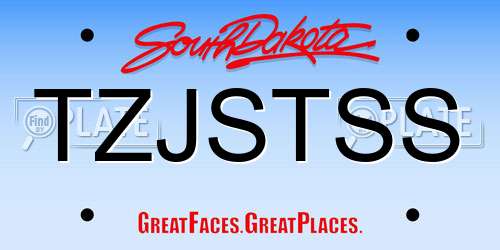 TZJSTSS South Dakota License Plate