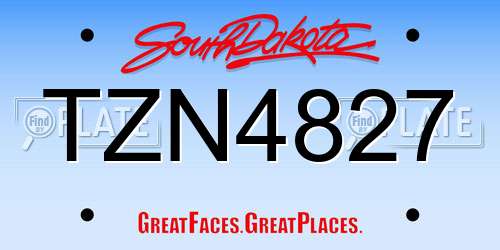 TZN4827 South Dakota License Plate