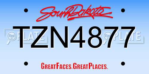 TZN4877 South Dakota License Plate