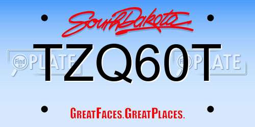 TZQ60T South Dakota License Plate
