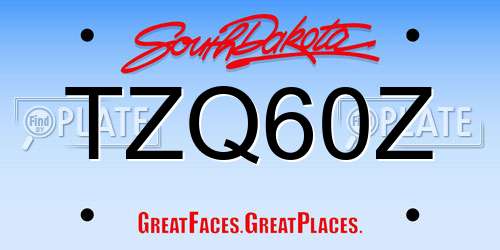 TZQ60Z South Dakota License Plate