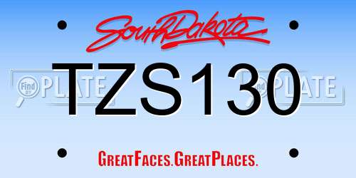 TZS130 South Dakota License Plate