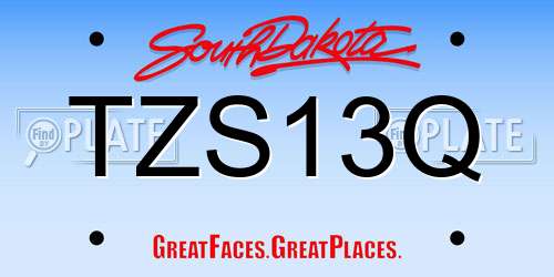 TZS13Q South Dakota License Plate