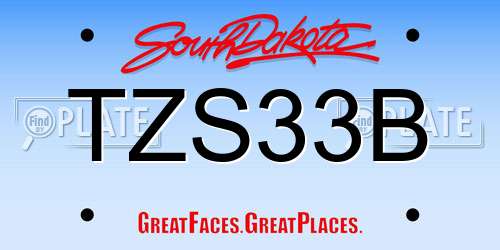 TZS33B South Dakota License Plate