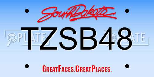 TZSB48 South Dakota License Plate