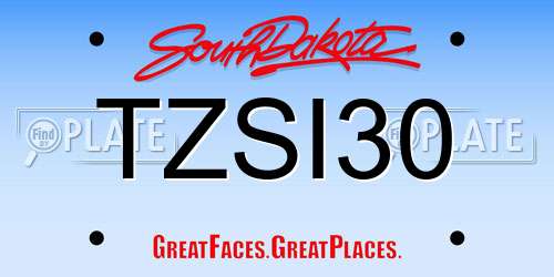 TZSI30 South Dakota License Plate