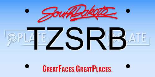 TZSRB South Dakota License Plate