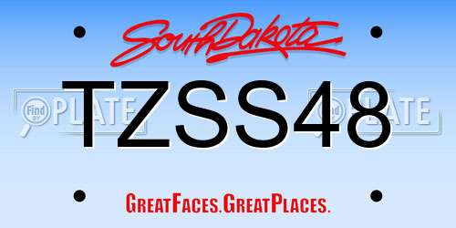 TZSS48 South Dakota License Plate