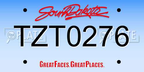 TZT0276 South Dakota License Plate