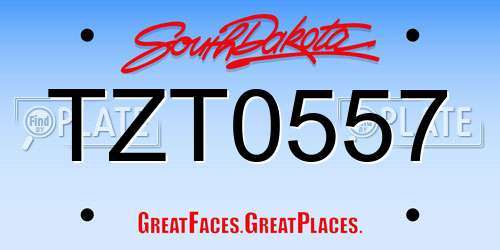 TZT0557 South Dakota License Plate